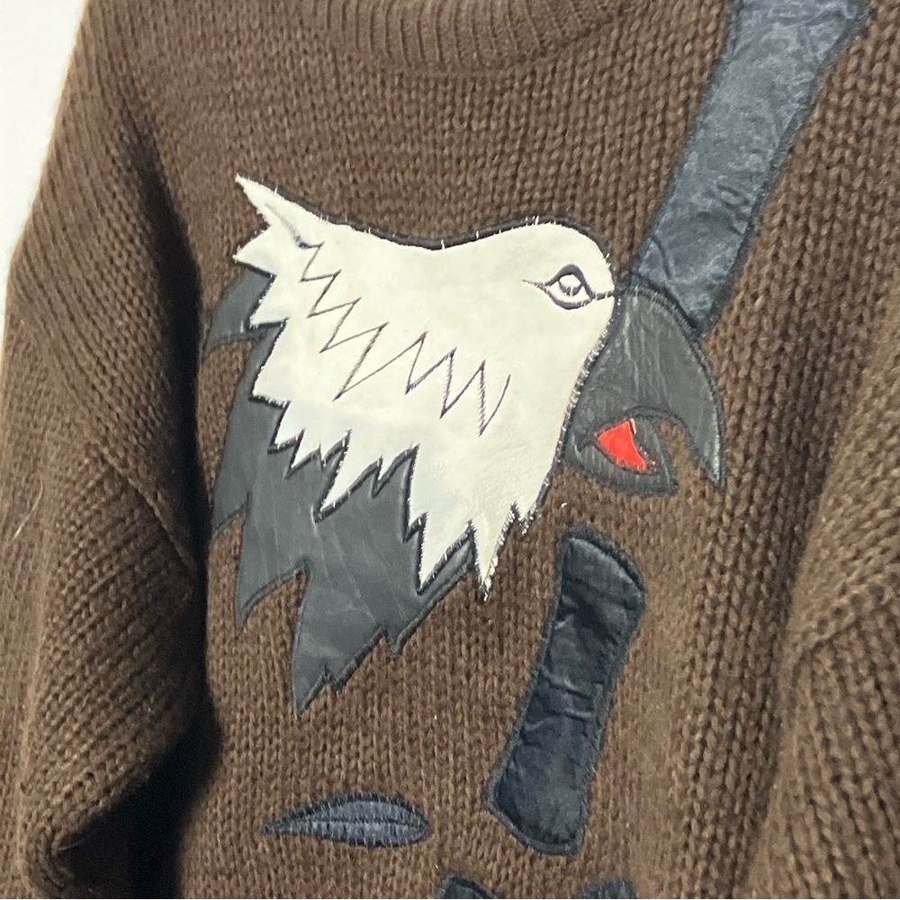 Vintage 80s Graphic Eagle Sweater Large - Picture 2 of 4